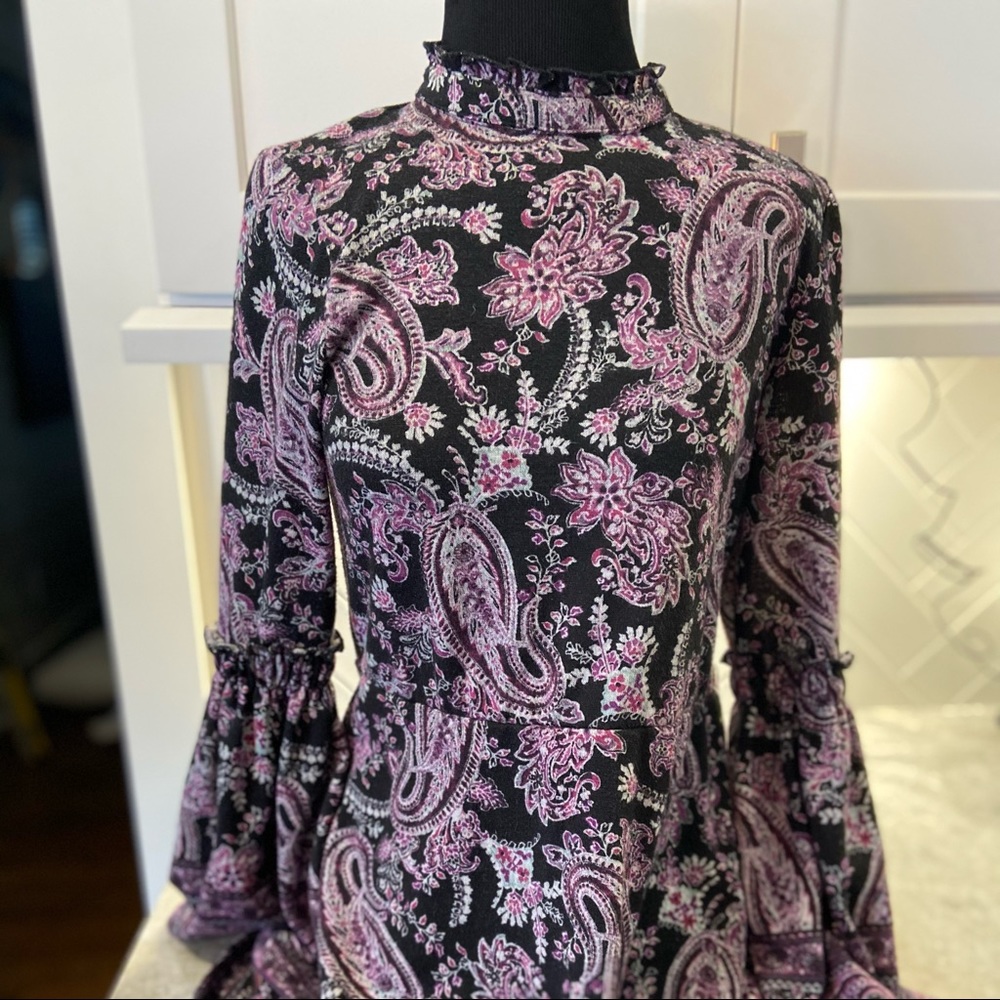 Black and purple pattern tunic